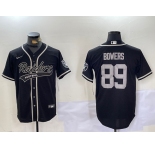 Men's Las Vegas Raiders #89 Brock Bowers Black Cool Base Stitched Baseball Jersey