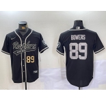 Men's Las Vegas Raiders #89 Brock Bowers Black Cool Base Stitched Baseball Jerseys