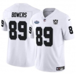 Men's Las Vegas Raiders #89 Brock Bowers White 2024 F.U.S.E 65th Anniversary Patch Vapor Stitched Football Jersey