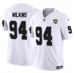Men's Las Vegas Raiders #94 Christian Wilkins White 2024 F.U.S.E 65th Anniversary Patch Vapor Stitched Football Jersey