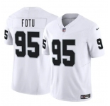 Men's Las Vegas Raiders #95 Leki Fotu White 2025 F.U.S.E. Vapor Football Stitched Jersey