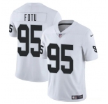 Men's Las Vegas Raiders #95 Leki Fotu White 2025 Vapor Football Stitched Jersey