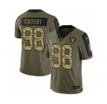 Men's Las Vegas Raiders #98 Maxx Crosby 2021 Olive Camo Salute To Service Limited Stitched Football Jersey