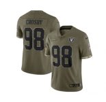 Men's Las Vegas Raiders #98 Maxx Crosby 2022 Olive Salute To Service Limited Stitched Jersey