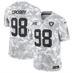 Men's Las Vegas Raiders #98 Maxx Crosby 2024 Arctic Camo Salute To Service Limited Stitched Football Jersey