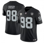 Men's Las Vegas Raiders #98 Maxx Crosby Black 2024 F.U.S.E With 4-Star C Patch And 65th Anniversary Patch Vapor Stitched Football Jersey