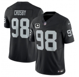 Men's Las Vegas Raiders #98 Maxx Crosby Black 2025 F.U.S.E. With 4-Star C Patch Vapor Limited Football Stitched Jersey