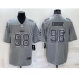 Men's Las Vegas Raiders #98 Maxx Crosby LOGO Grey Atmosphere Fashion 2022 Vapor Untouchable Stitched Limited Jersey