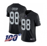 Men's Las Vegas Raiders #98 Maxx Crosby Men's Black Home Limited 100th Season Vapor Untouchable Football Jersey