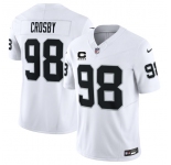 Men's Las Vegas Raiders #98 Maxx Crosby White 2025 F.U.S.E. With 4-Star C Patch Vapor Limited Football Stitched Jersey