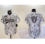 Men's Las Vegas Raiders Blank 2024 Arctic Camo Salute to Service Stitched Baseball Jerseys