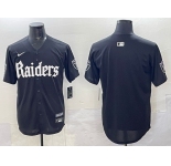 Men's Las Vegas Raiders Blank Black 'Gothic Sin City Shadows Edition' Vapor Limited Stitched Baseball Jersey