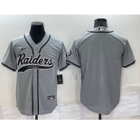 Men's Las Vegas Raiders Blank Grey Stitched MLB Cool Base Nike Baseball Jersey