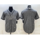 Men's Las Vegas Raiders Blank Grey With Patch Cool Base Stitched Baseball Jersey