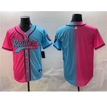 Men's Las Vegas Raiders Blank Pink Blue Limited Stitched Baseball Jersey
