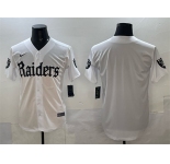 Men's Las Vegas Raiders Blank White 'Gothic Sin City Shadows Edition' Vapor Limited Stitched Baseball Jersey