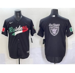 Men's Las Vegas Raiders Team Big Logo Black Mexico Cool Base Stitched Baseball Jersey