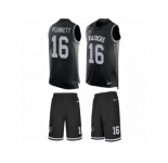 Men's Nike Oakland Raiders #16 Jim Plunkett Limited Black Tank Top Suit NFL Jersey