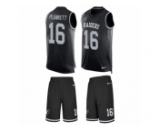Men's Nike Oakland Raiders #16 Jim Plunkett Limited Black Tank Top Suit NFL Jersey