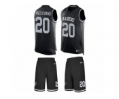 Men's Nike Oakland Raiders #20 Obi Melifonwu Limited Black Tank Top Suit NFL Jersey