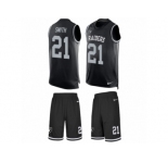 Men's Nike Oakland Raiders #21 Sean Smith Limited Black Tank Top Suit NFL Jersey
