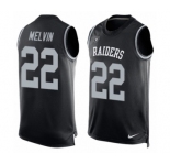 Men's Nike Oakland Raiders #22 Rashaan Melvin Limited Black Player Name & Number Tank Top NFL Jersey
