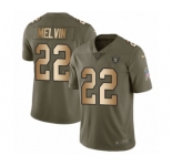 Men's Nike Oakland Raiders #22 Rashaan Melvin Limited Olive Gold 2017 Salute to Service NFL Jersey