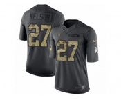 Men's Nike Oakland Raiders #27 Reggie Nelson Limited Black 2016 Salute to Service NFL Jersey