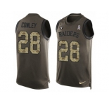 Men's Nike Oakland Raiders #28 Gareon Conley Limited Green Salute to Service Tank Top NFL Jersey