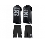 Men's Nike Oakland Raiders #29 David Amerson Limited Black Tank Top Suit NFL Jersey