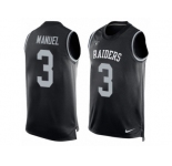 Men's Nike Oakland Raiders #3 E. J. Manuel Limited Black Player Name & Number Tank Top NFL Jersey