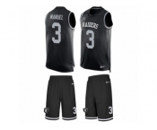 Men's Nike Oakland Raiders #3 E. J. Manuel Limited Black Tank Top Suit NFL Jersey