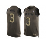 Men's Nike Oakland Raiders #3 E. J. Manuel Limited Green Salute to Service Tank Top NFL Jersey