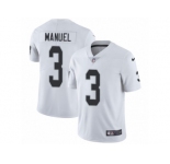 Men's Nike Oakland Raiders #3 E. J. Manuel Vapor Untouchable Limited White NFL Jersey