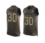 Men's Nike Oakland Raiders #30 Jalen Richard Limited Green Salute to Service Tank Top NFL Jersey