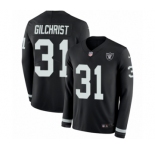Men's Nike Oakland Raiders #31 Marcus Gilchrist Limited Black Therma Long Sleeve NFL Jersey