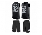 Men's Nike Oakland Raiders #32 Jack Tatum Limited Black Tank Top Suit NFL Jersey