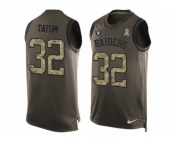 Men's Nike Oakland Raiders #32 Jack Tatum Limited Green Salute to Service Tank Top NFL Jersey