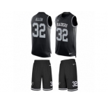 Men's Nike Oakland Raiders #32 Marcus Allen Limited Black Tank Top Suit NFL Jersey