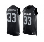 Men's Nike Oakland Raiders #33 DeAndre Washington Limited Black Player Name & Number Tank Top NFL Jersey
