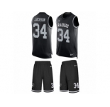 Men's Nike Oakland Raiders #34 Bo Jackson Limited Black Tank Top Suit NFL Jersey