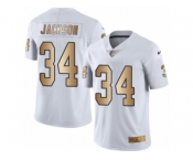 Men's Nike Oakland Raiders #34 Bo Jackson Limited White Gold Rush NFL Jersey