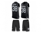 Men's Nike Oakland Raiders #38 T.J. Carrie Limited Black Tank Top Suit NFL Jersey