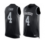 Men's Nike Oakland Raiders #4 Derek Carr Limited Black Player Name & Number Tank Top NFL Jersey