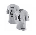 Men's Nike Oakland Raiders #4 Derek Carr Limited Gray Gridiron II NFL Jersey
