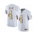 Men's Nike Oakland Raiders #4 Derek Carr Limited White Gold Rush NFL Jersey