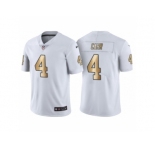 Men's Nike Oakland Raiders #4 Derek Carr White Gold Limited Special Color Rush Jersey