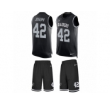 Men's Nike Oakland Raiders #42 Karl Joseph Limited Black Tank Top Suit NFL Jersey