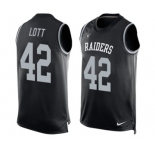 Men's Nike Oakland Raiders #42 Ronnie Lott Limited Black Player Name & Number Tank Top NFL Jersey