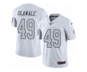 Men's Nike Oakland Raiders #49 Jamize Olawale Limited White Rush NFL Jersey